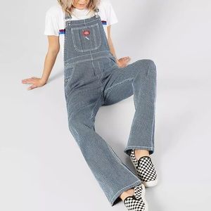 Dickies Vintage Railroad Pinstriped Blue and White Overalls 30x30